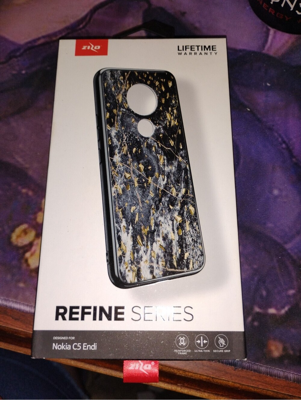 Zizo Refine Series Protective Case for Nokia C5 Endi - Black Marble